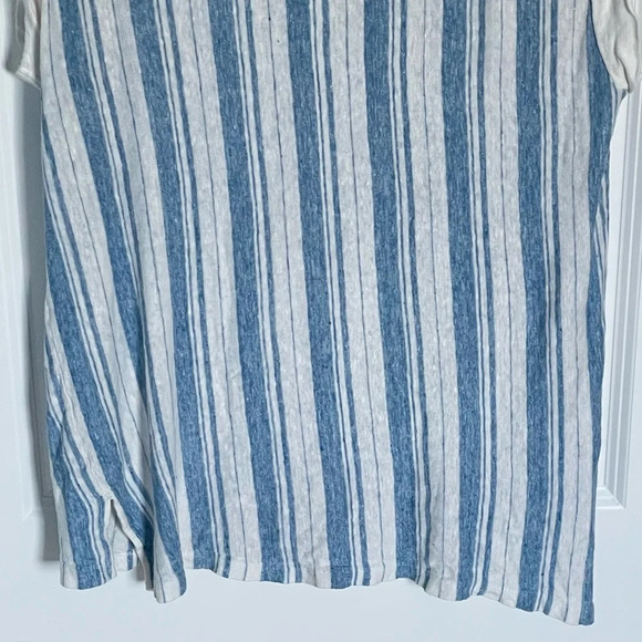 Free People linen striped muscle tank top sleeveless shirt blue 29783 - Picture 11 of 14
